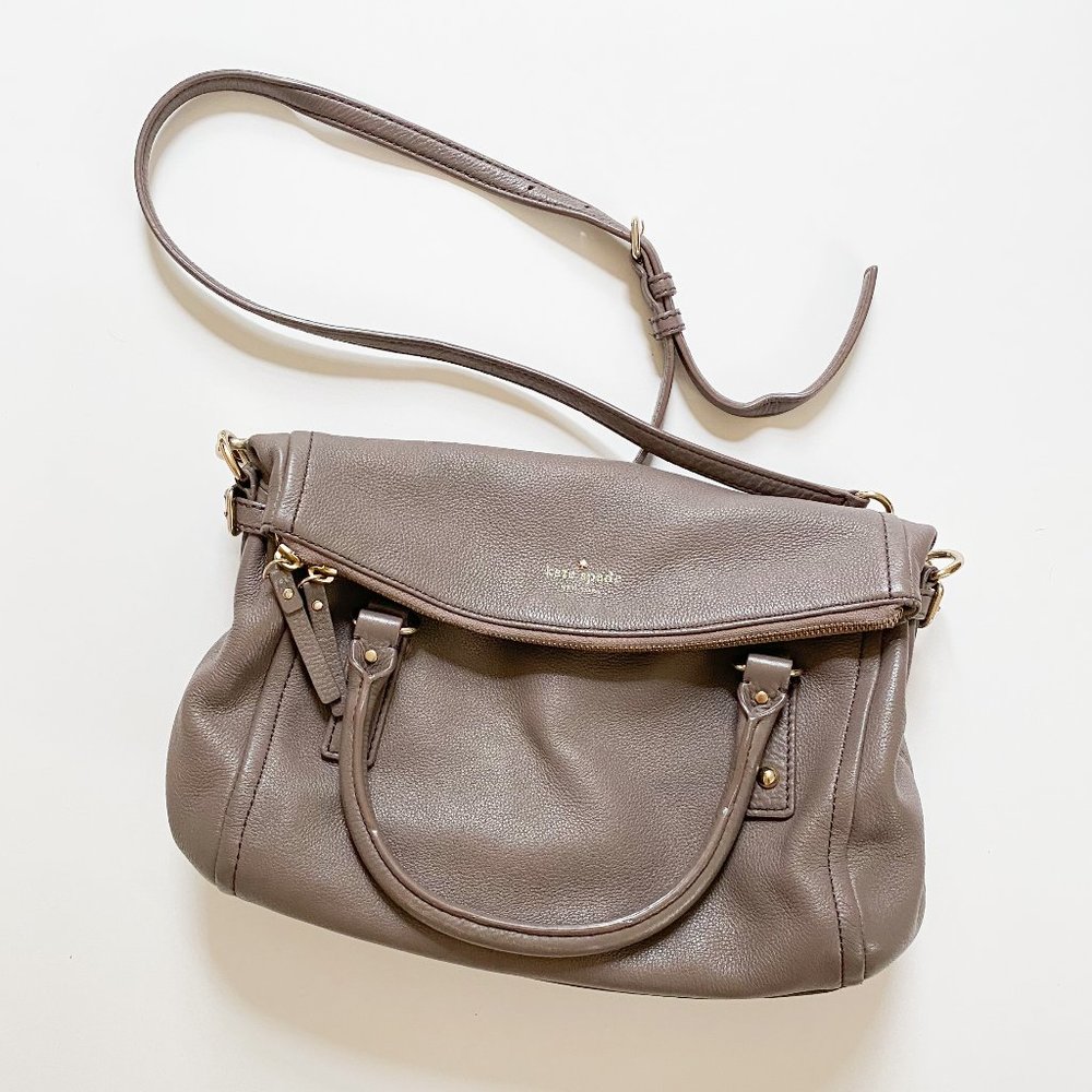 Kate Spade Cobble Hill Leslie Grey Leather Satchel